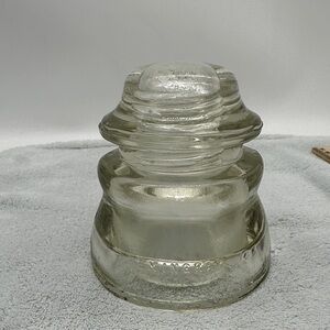 Vintage Hemingray #45 Clear Glass Telegraph/Telephone Insulator